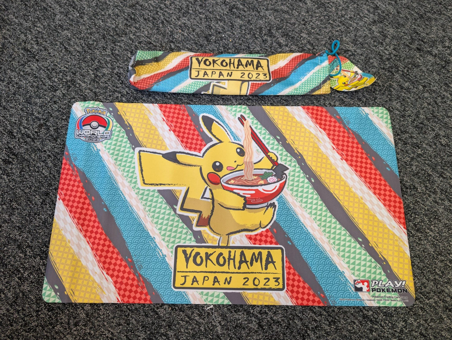 Pokemon - Yokohama 2023 - Ramen Pikachu - Playmat & Bag